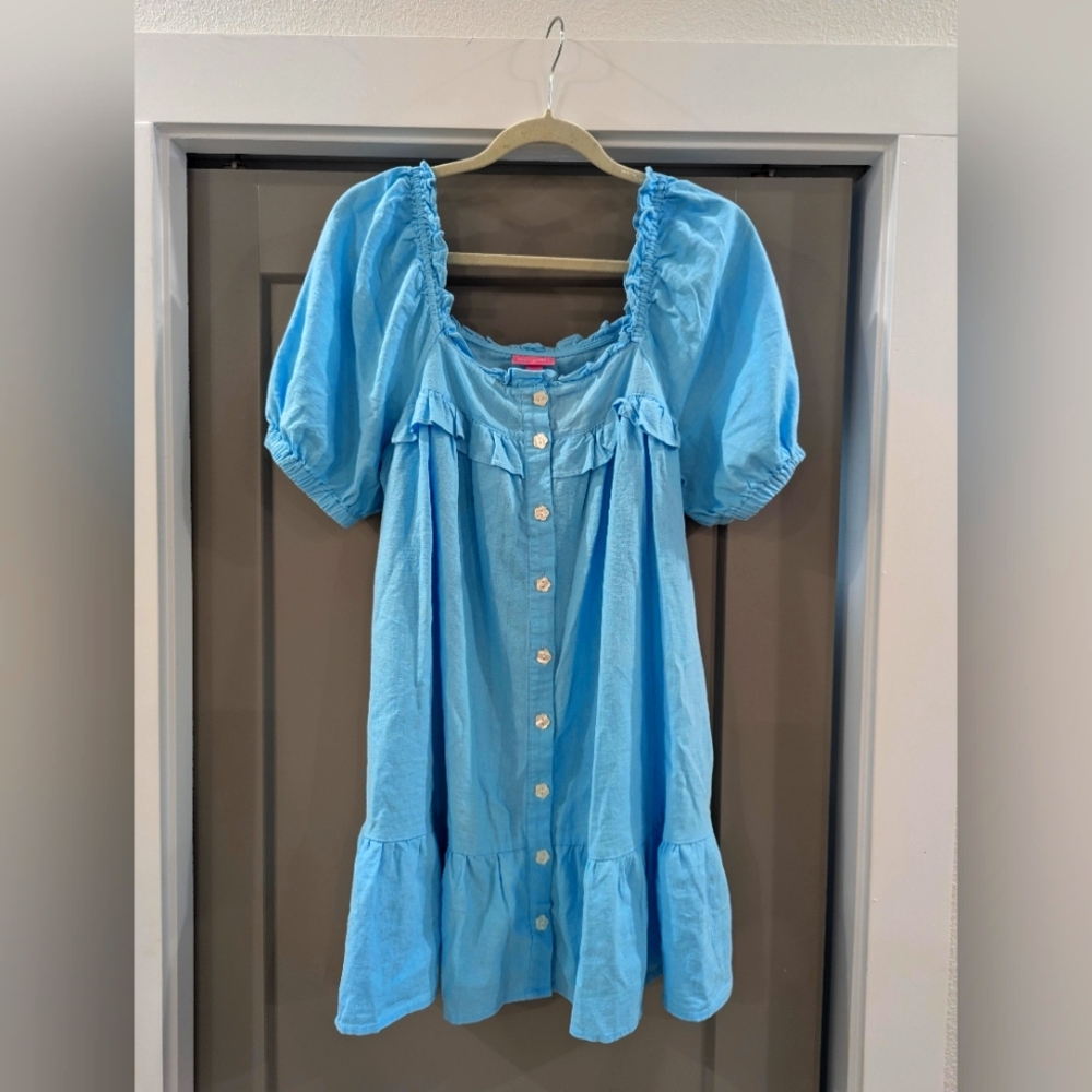 Stoney Clover Lane Blue Ruffle Dress Sz M